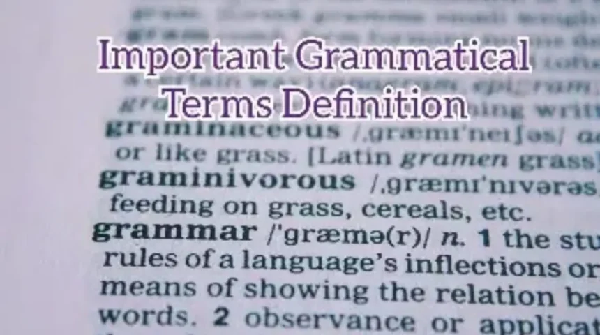 Important Grammatical Terms Definition