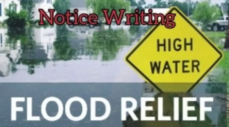 Notice Writing on Flood Relief Fund