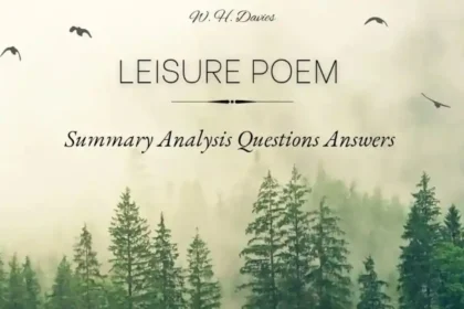 Leisure Poem Summary Analysis Explanation